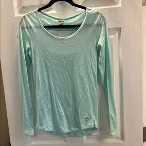 PINK Victoria's Secret Aqua Scoop Neck Long-Sleeve Tee